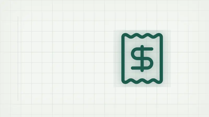 Symbol účtenky ako obraz zápisu jednotlivých výdavkov